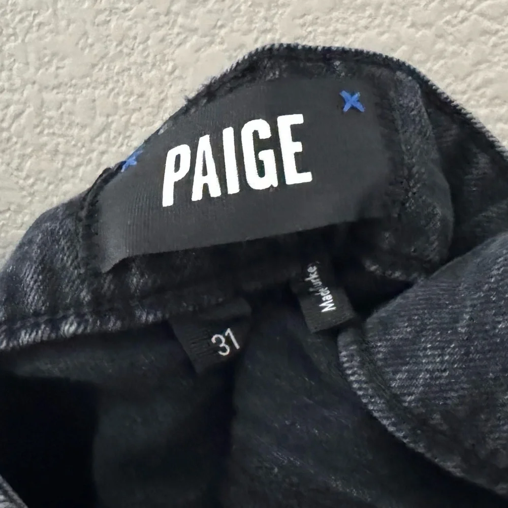Paige Alexis Barrel Jeans 31 Viper Black Denim Minimalist Chic Classic Designer